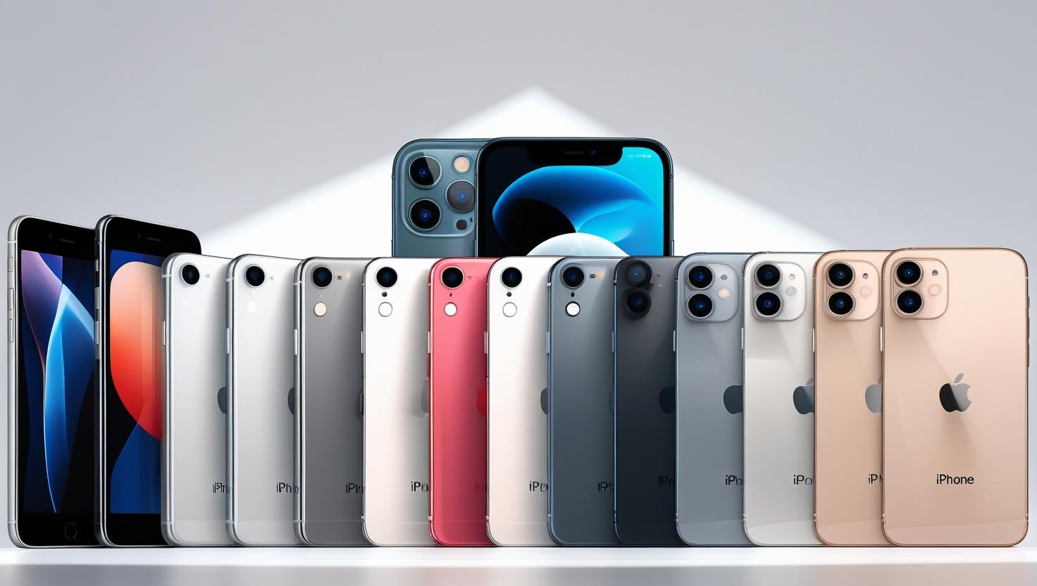 iPhone telefon serilerinin tamamını gösteren bir foto yarat-3